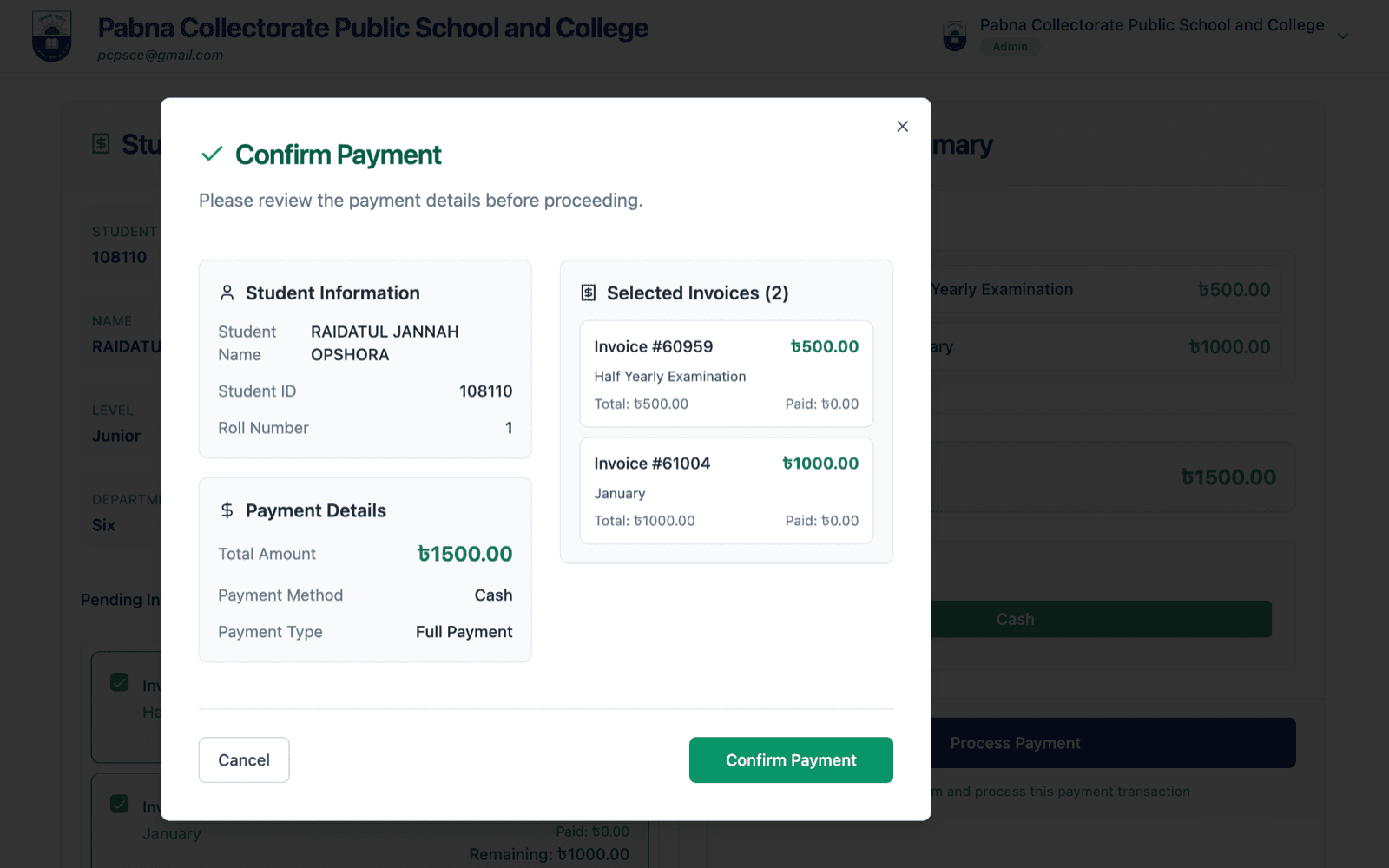 Payment collection