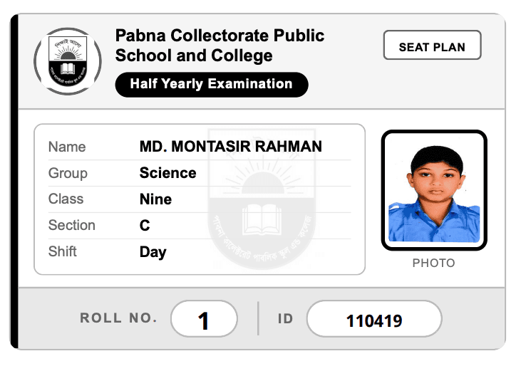 Exam seat plan